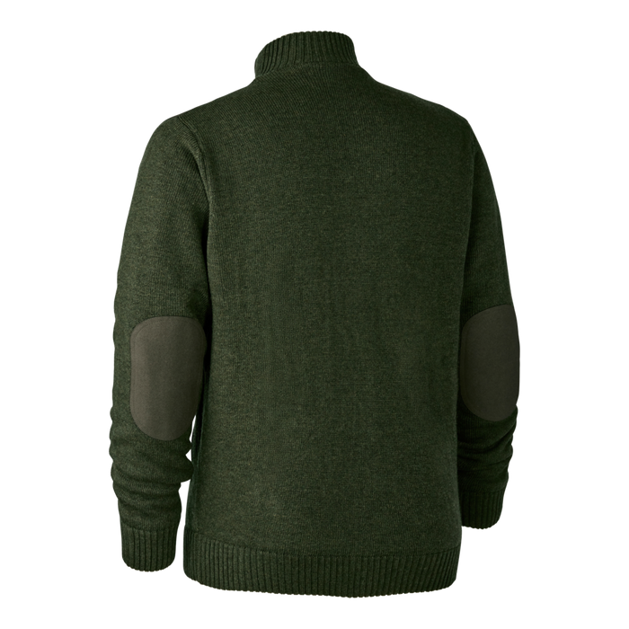 Carlisle Stickad Cardigan med Stormliner Green Melange - Deerhunter