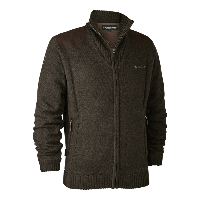 Carlisle Stickad Cardigan med Stormfoder Dark Elm- Deerhunter