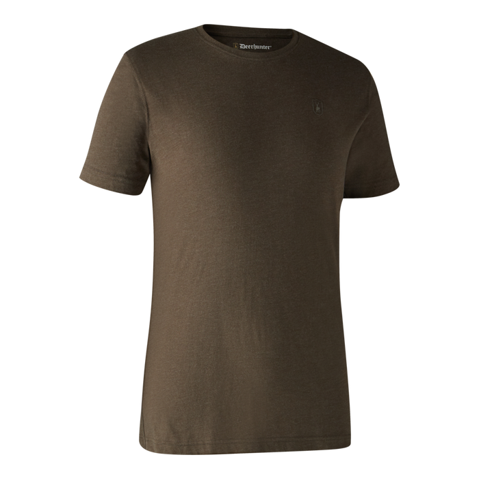 Basis 2-pak T-shirt Brown Leaf Melange - Deerhunter