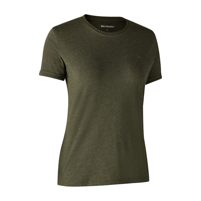 Ladies Basis 2-pak T-shirt Adventure Green mel/Brown Leaf - Deerhunter