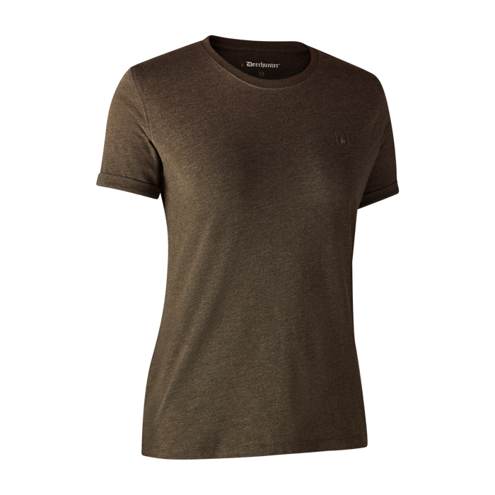 Dam Bas 2-pack T-shirt Brown Leaf Melange - Deerhunter