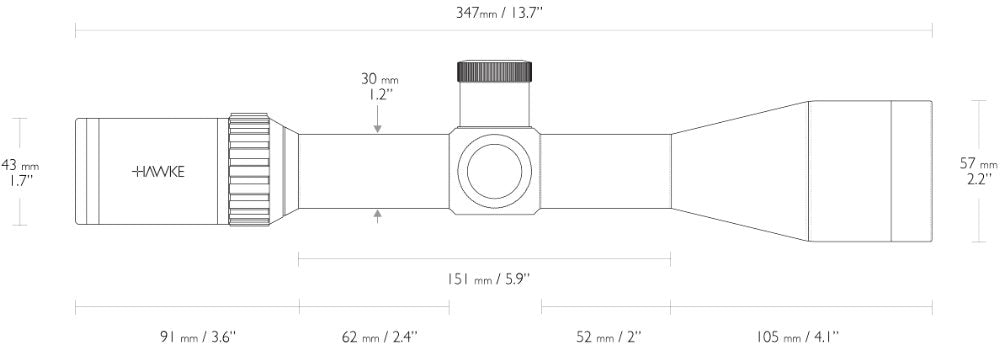 Vantage 30 WA SF IR 4-16x50 Half Mil Dot - Hawke
