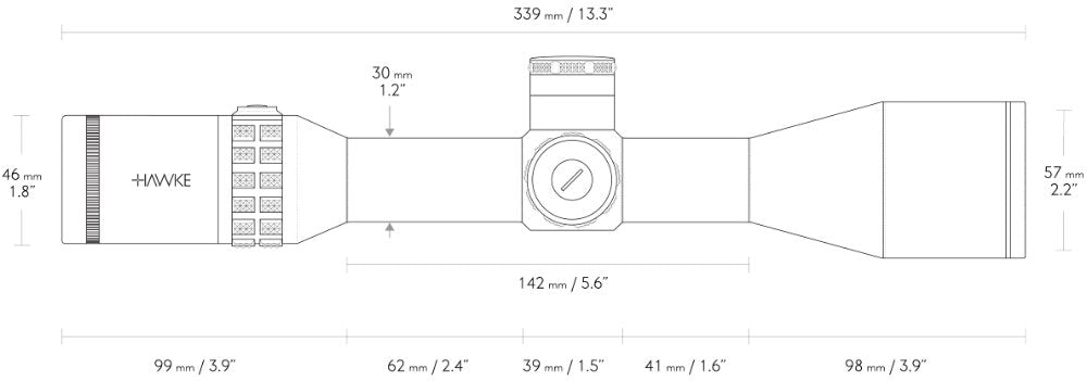 Sidewinder 30 SF 4-16x50 10x Half Mil - Hawke