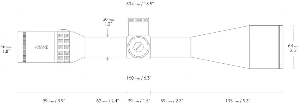 Sidewinder 30 SF 8-32x56 20x Half Mil - Hawke