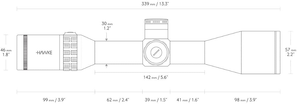 Sidewinder 30 FFP 4-16x50 FFP Half Mil - Hawke