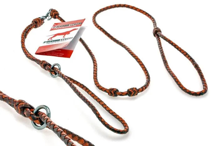 Showline rund flätad läder - PROF DOG