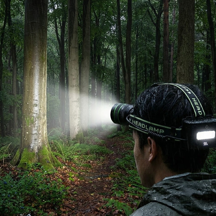 Extremt kraftfull pannlampa med 10 000 lumen + powerbank - Ignition